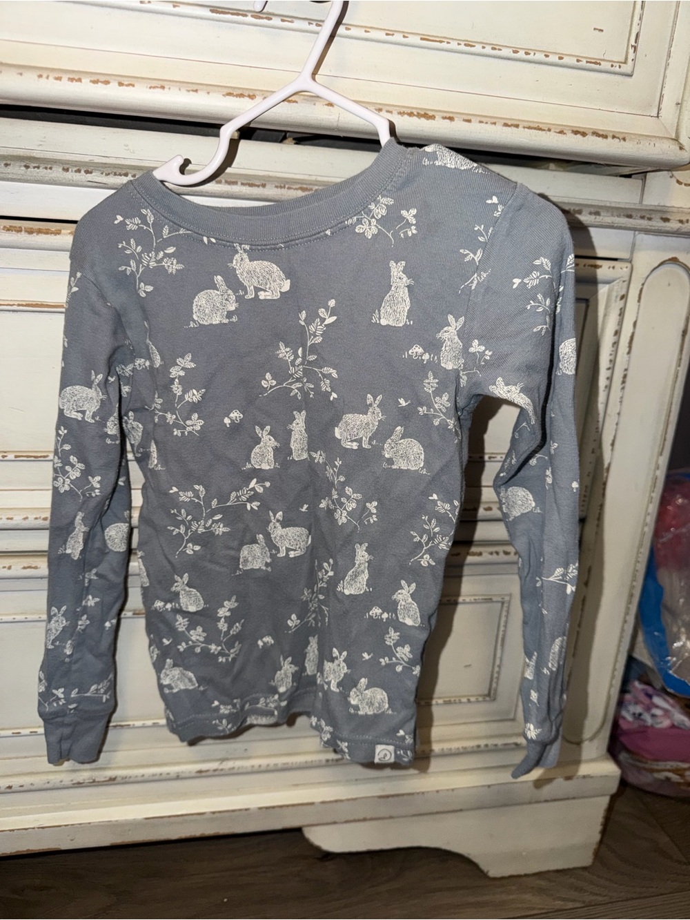 Kids bluish Gray Long-Sleeve Bunny Print pajama set - Carter's